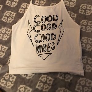 Good good vibes halter crop